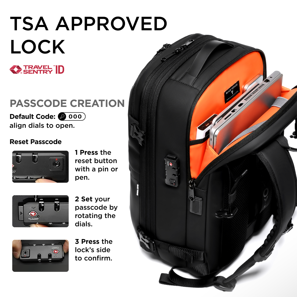 backpack for air travel tsa approved Aero Air Vacuum Seal Compression Backpack 60L – Black Voyage©